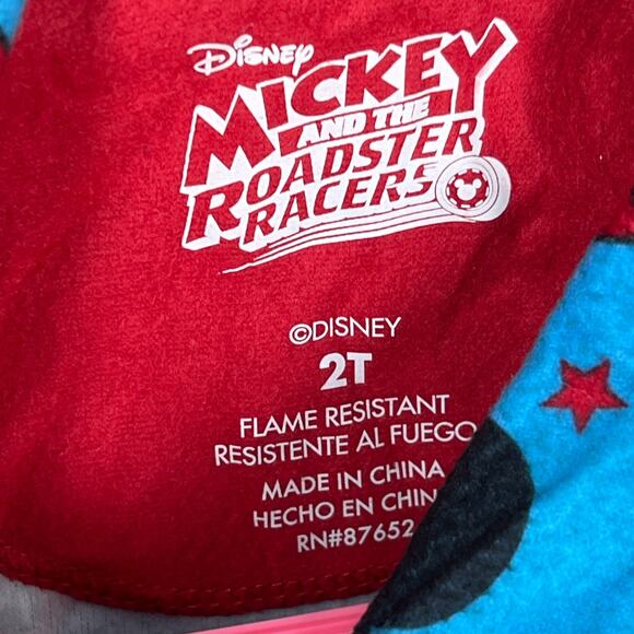 Mickey Mouse Pajama Top Toddler 2T Disney Roadster Racers Flannel Long Sleeve‎ - Picture 5 of 11